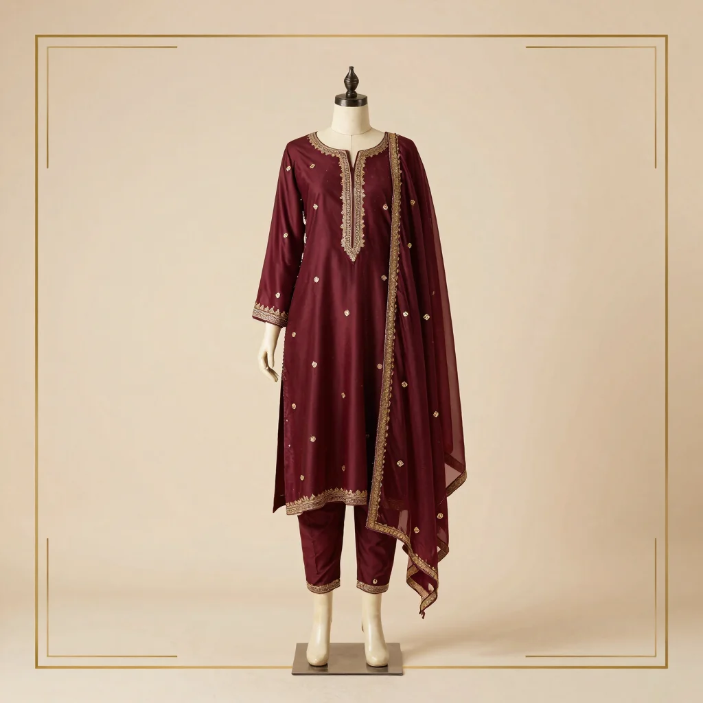 Noor Maroon Suit